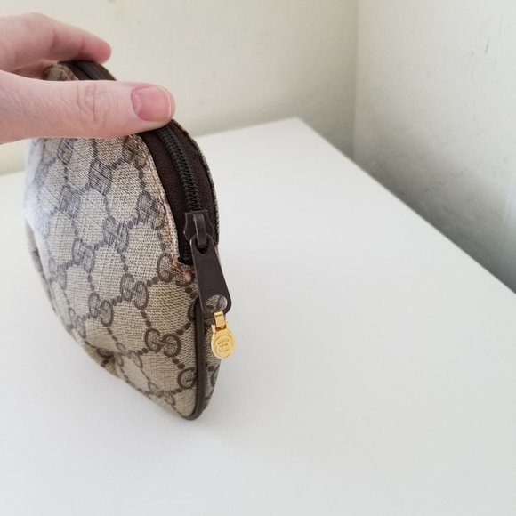 80's Vintage Gucci Cosmetic Bag/Clutch/Pouch with box - Picture 7 of 12